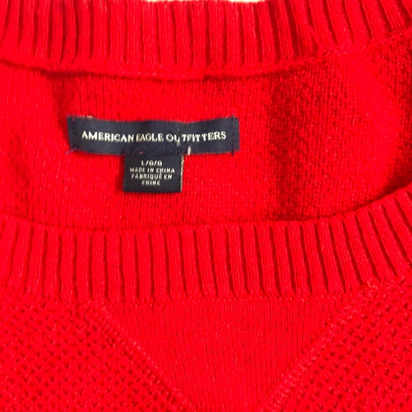 American Eagle L red cotton blend sweater - Picture 4 of 8